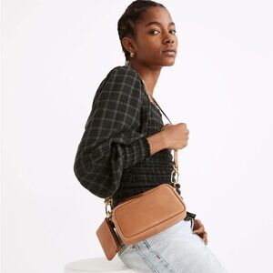 The Leather Carabiner Mini Crossbody Bag - Warm Hickory